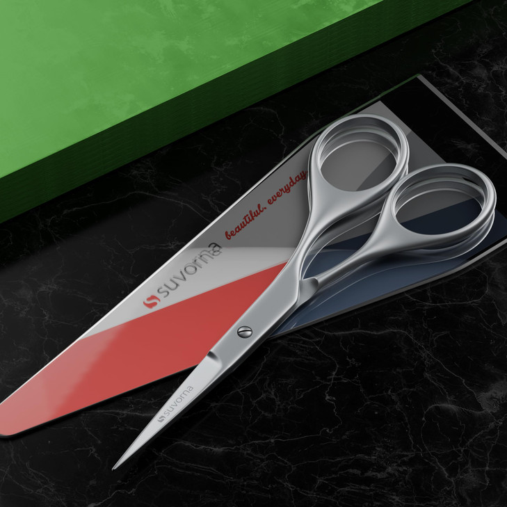Suvorna small scissors for beard mustache facial nose eyebrow and ear hair Hair scissors for cutting trimming grooming M