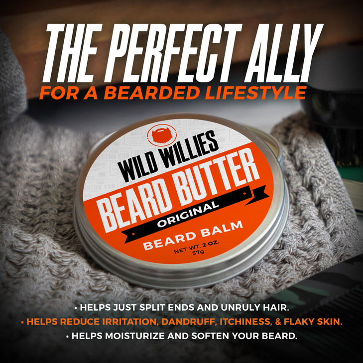 Wild Willies Premium Beard Balm for Men LeaveIn Butter Conditioner with Organic Ingredients Promote Growth Removes Itch