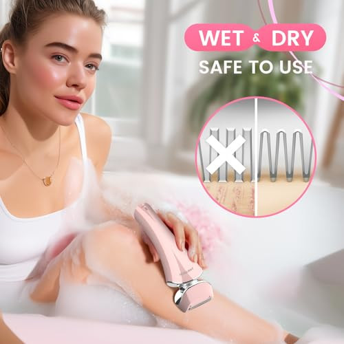 Electric Razor for Women Rechargeable Wet Dry Electric Shaver for Women Waterproof Lady Shaver for Legs Arm Underarm Bik