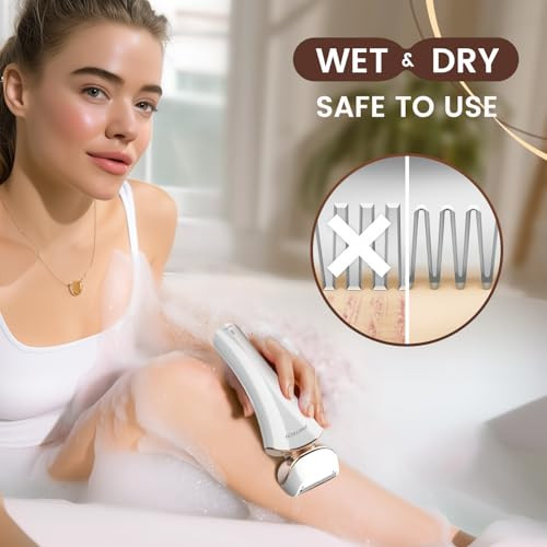 PRITECH Electric Razor for Women Rechargeable Shaver for Women Portable Lady Shaver for Legs Arm Underarms Bikini USB Re