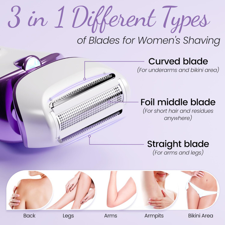 PRITECH Electric Razor for Women Rechargeable Shaver for Women Portable Lady Shaver for Legs Arm Underarms Bikini USB Re