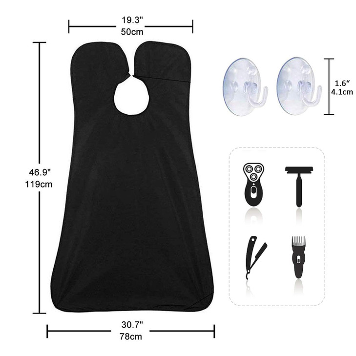 Beard Bib Apron for Men Valentines Day Gift Beard Trimming Catcher Bib for Shaving Hair Clippings Waterproof NonStick Ha