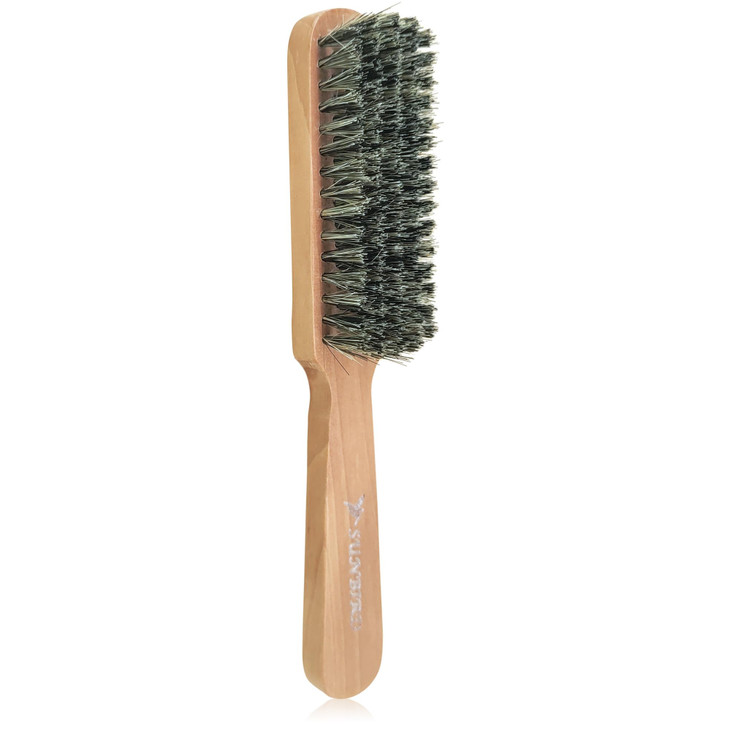 SUNBIRD Mens Beard Brush with Boar Bristles Soft Beard Brush for Styling Daily Grooming Slick Back Hair Brush for Smooth
