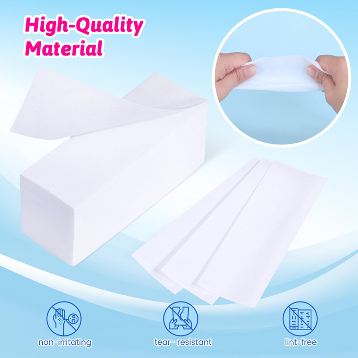 Mirucoo 200 Pieces Large Nonwoven Wax Strips for Body and Facial Hair Removal Salon Quality Epilating Strips