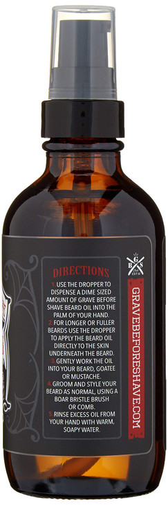 Grave Before Shave Beard Oil Bay Rum Scent 4 Oz Bottle