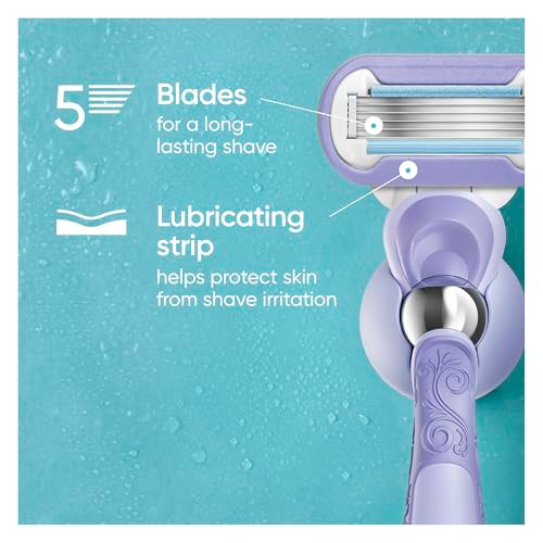 Gillette Venus Deluxe Smooth Swirl Womens Razor Blade Refills 6 Count Moisture Ribbon to Protect Against Irritation Holi