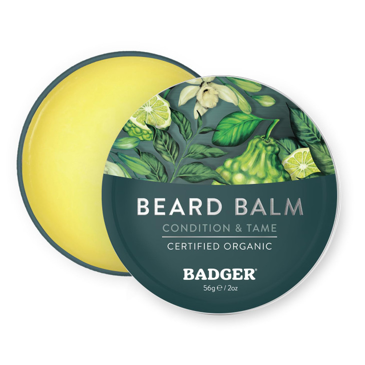 Badger Organic Beard Balm LeaveIn Conditioner Styling Moisturizing Treatment for Facial Hair Mustache 2 oz