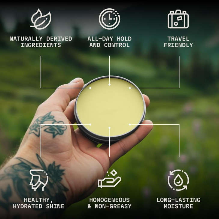 Striking Viking Beard Balm for Men Unscented 2 Ounces Fragrance Free Care Styling TravelSized Beard Softener Balm with A