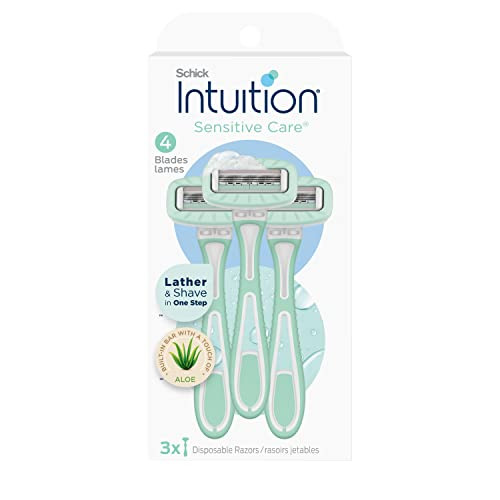 Schick Intuition Disposable Razors with Sensitive Skin, 3 Count | Razors Sensitive Skin, Womens Disposable Razors with a Touch of Aloe, Travel Razor online at globaldelivered