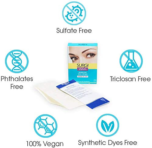 Surgiwax Eyebrow Wax Strips Facial Wax Strips for Women Hair Removal ReadytoUse Eyebrow Waxing Strip for Perfectly Defin