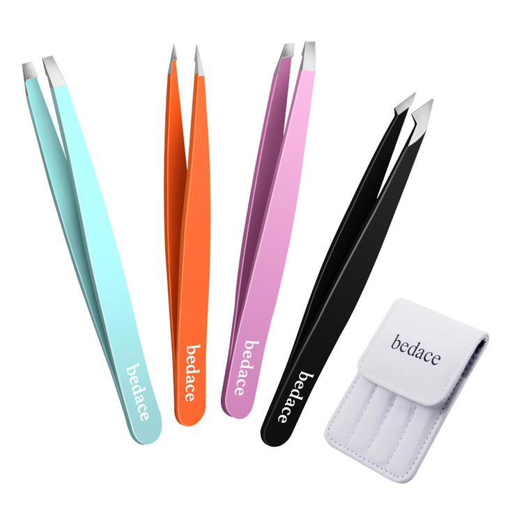 Tweezers for Women Facial HairStocking Stuffers 4 Pack Tweezers for EyebrowsTweezer Set for Ingrown Hair Plucking Daily