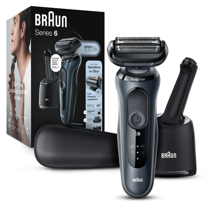 Braun Series 6 6075cc Electric Shaver with SmartCare Center and Precision Trimmer Wet Dry Rechargeable Cordless Foil Sha