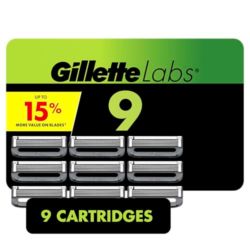 GilletteLabs Razor Blade Refills Ultimate Precision Trimmer 5 Bladed Refills Compatible with Exfoliating Bar and Heated
