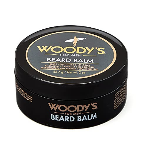 Woodys 2in1 Beard Balm for Men Beard Softener for Men and Style Wax Conditioner Moisturizer Natural Beeswax 2 oz
