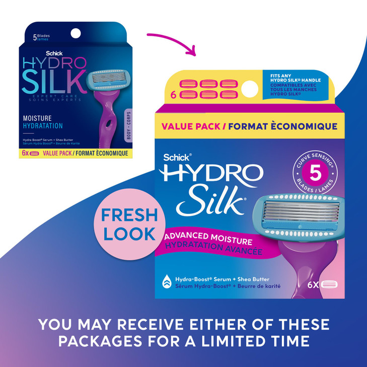 Schick Hydro Silk Moisture Razor Blade Refills 6 Count 5Blade Moisturizing Razors for Women Womens Moisturizing Razor Re