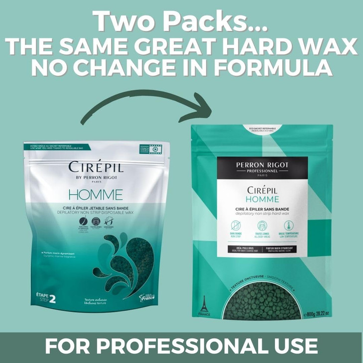 Cirepil Homme 800g 2822 oz Hard Wax Beads Bag Strong Grip for Mens Coarse Hair Effective Manscaping for Back Chest Shoul