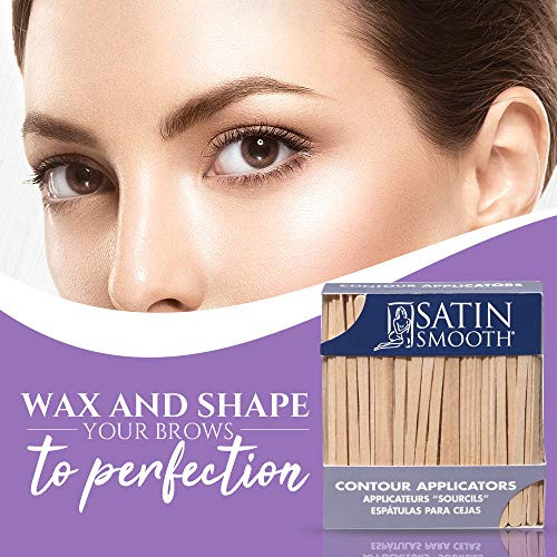 Satin Smooth Wax Sticks for Hair Removal Contour Wax Applicator Sticks Wooden Waxing Stick Spatulas for Eyebrows Facial