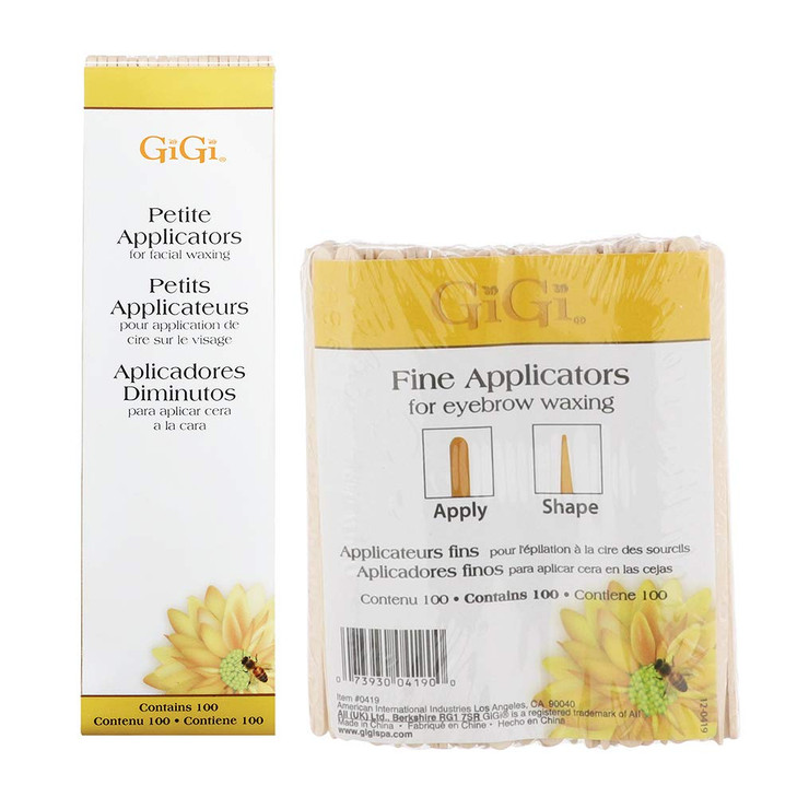 Gigi Wax Sticks for Hair Removal Fine Petite Wax Applicator Sticks Wooden Waxing Stick for Eyebrow Facial Waxing 100 Cou