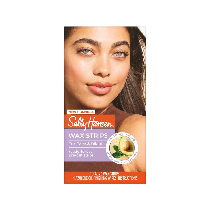 Sally Hansen Wax Kit Wax Strips for Face Bikini Vegan Dermatologist Tested LongLasting Smooth Skin 20 Count