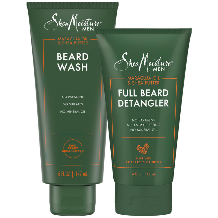 SheaMoisture Beard Care Set Beard Wash Full Beard Detangler with Shea Butter Maracuja Oil Gifts for Men 2 Piece Set