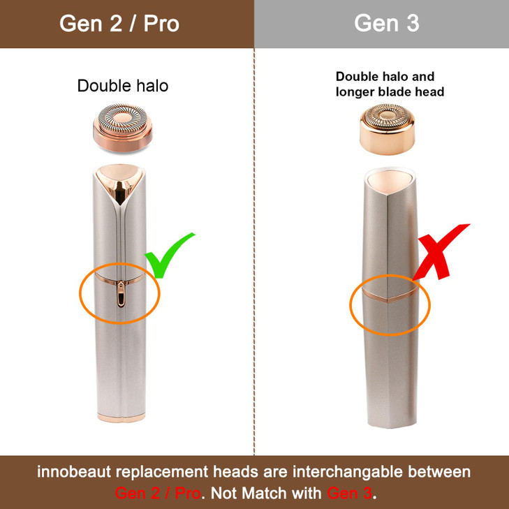 Facial Hair Remover Replacement Heads Gen 2 for Flawless Finishing Touch Double Ring Blades Compatible with Flawless Gen