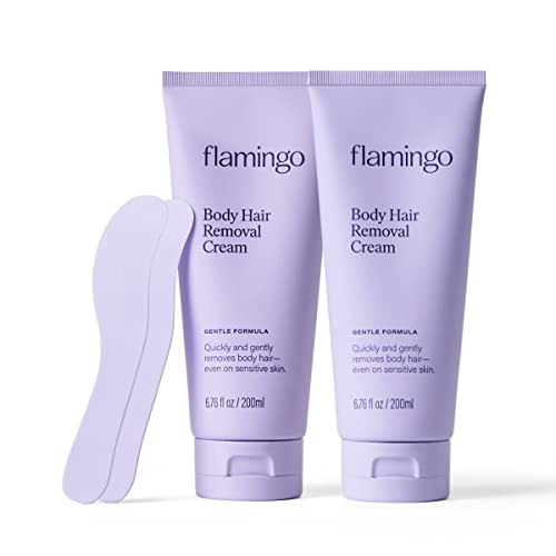 Flamingo Womens Body Hair Removal Cream 2 Pack 676 fl oz Removes Hair from Legs Arms Underarms Stomach and Bikini Line