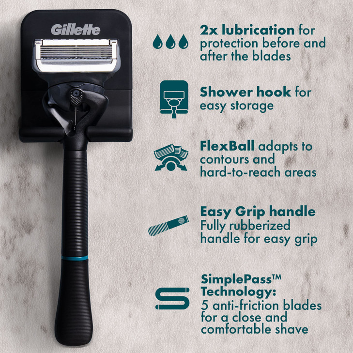 Gillette Intimate Razor for Men Mens Pubic Razors for Manscaping Gentle and Easy to Use Designed For Pubic Hair 1 Handle