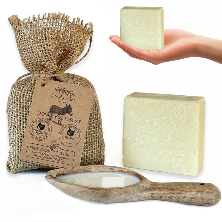 DrAncient Donkey Milk Soap Bar Organic Soap Bars Handcrafted the Traditional Way Natural ChemicalFree Used for Face Wash