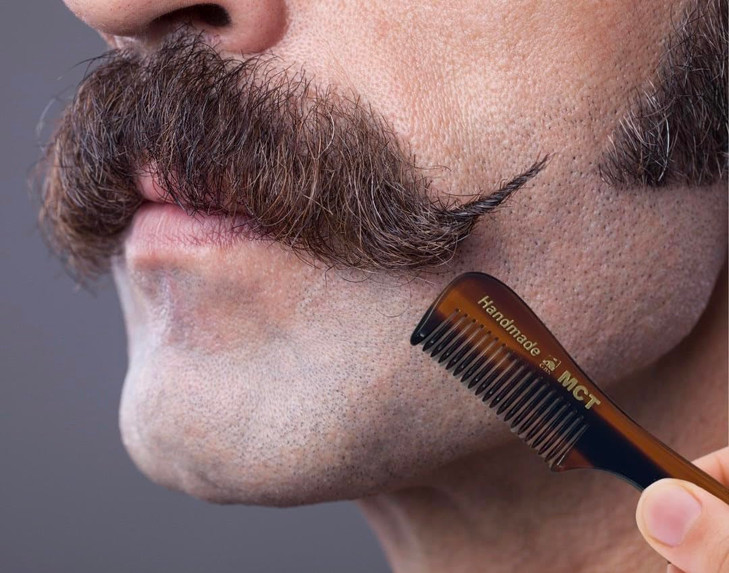 GENTS Mustache and Beard Styling Comb pocket sized Tortoise Shell 3 Pack