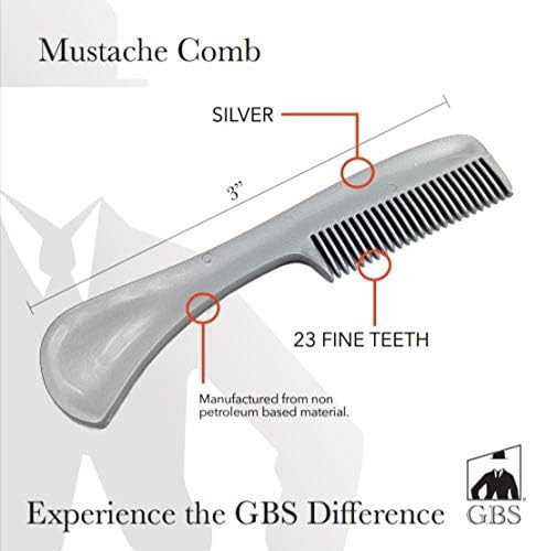 GENTS Mustache and Beard Styling Comb pocket sized Tortoise Black Grey 3 Pack