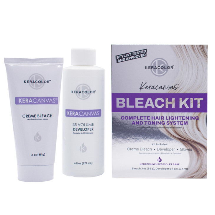 Keracolor Keracanvas Hair Bleach Kit Complete Hair Lightening Toning System Lifts Up to 8 Levels Neutralizes Brassiness