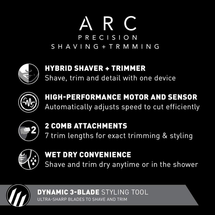 Panasonic Hybrid Wet Dry Shaver Trimmer Detailer with Two Adjustable Trim Attachments Popup Precision Detail Trimmer Sha