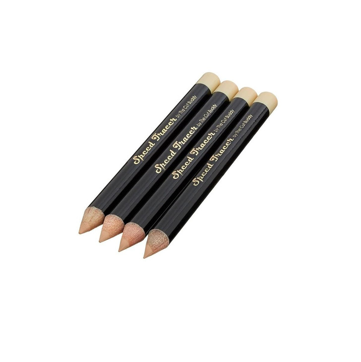 The Cut Buddy Beige Speed Tracer Barber Pencil 4Pack with Sharpener Outline Beard Hairline Before Trimming for All Skin