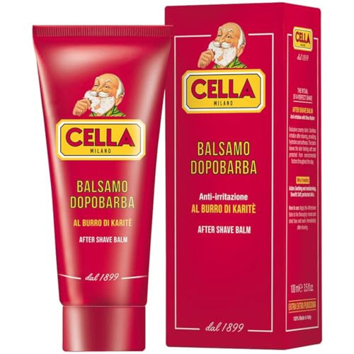 Cella MILANO Aftershave Balm with Shea Butter and Almond Oil Soothes Conditions Alcohol Free Great for Sensitive Skin To