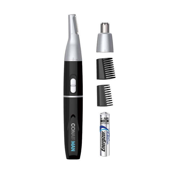 ConairMAN AllinOne Personal Trimmer for Men for Nose Ear Eyebrows and Sideburns Hair Trimmer 4 piece Mens Grooming Kit L