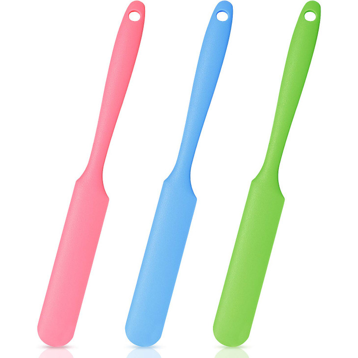 Mudder 3 Pcs Nonstick Wax Spatulas Silicone Waxing Applicator Hair Removal Sticks Applicator Spatula Reusable Hard Wax S
