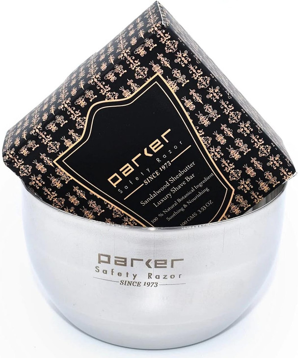 Parker Deluxe Unbreakable Stainless Steel Shaving Bowl for use with your favorite Shave Soap or Lathering Shaving Cream