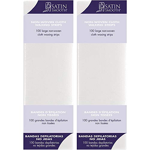 Satin Smooth NonWoven Cloth Waxing Strips Large 100 Ct X 2 Packs