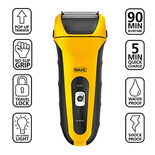 Wahl Lifeproof Lithium Ion Foil Shaver Waterproof Rechargeable Electric Razor with Precision Trimmer for Mens Beard Shav
