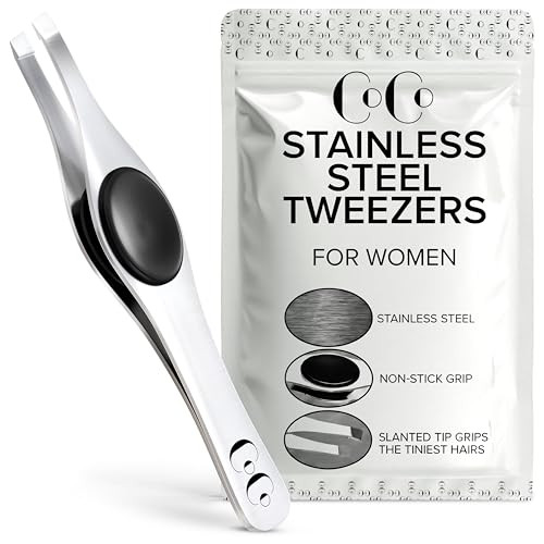 Tweezers for Facial Hair Women Men Stainless Steel Tweezers for Eyebrow with Professional HandSharpened Slanted Tips for