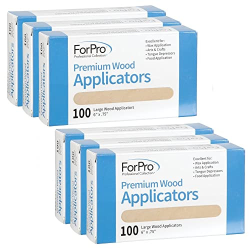 ForPro Professional Collection Premium Wood Applicators NonSterile Hair Removal Waxing Sticks Large 6 L x 75 W 100Count