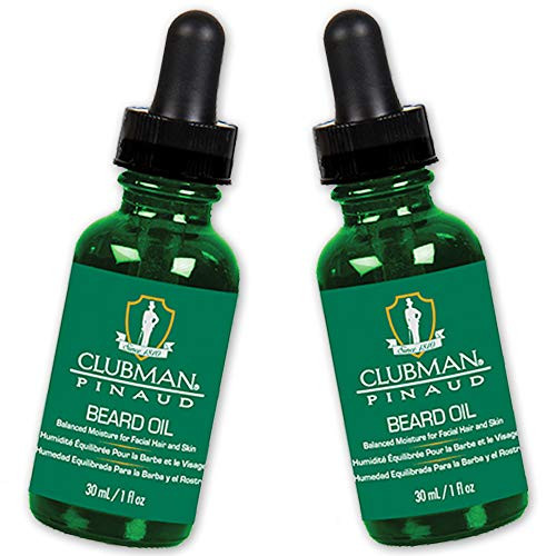 Clubman Pinaud Beard Oil for Men Nourishing Hydrating Beard Oil Balanced Moisture for Facial Hair and Skin 1 fl oz 2 Pac