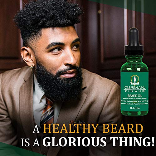 Clubman Pinaud Beard Oil for Men Nourishing Hydrating Beard Oil Balanced Moisture for Facial Hair and Skin 1 fl oz 2 Pac