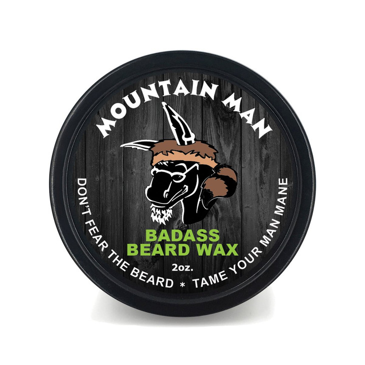 Badass Beard Care Beard Wax For Men The Mountain Man 2 oz Softens Beard Hair Leaves Your Beard Looking and Feeling More