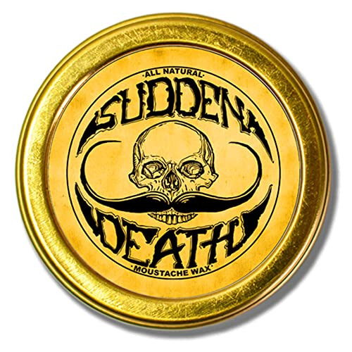 Mustache Wax Strong Hold Grooming For Men Sudden Death Moustache Beard Wax 1oz Tin Perfect For Handlebar Mustaches By De