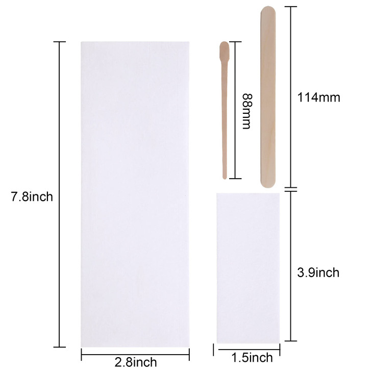 Yaomiao 400 Pieces Wax Strips Kit NonWoven Strips with Applicator for Body and Facial Hair Removal