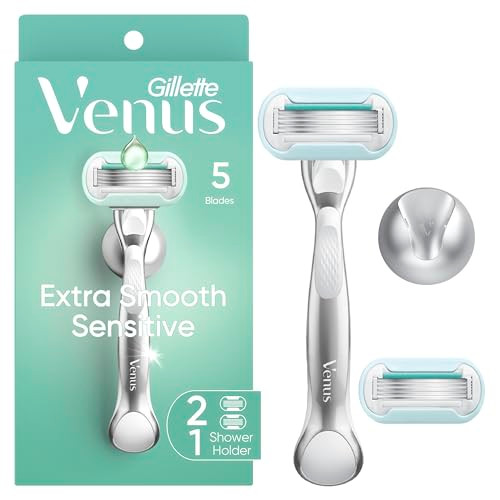 Gillette Venus Extra Smooth Sensitive Razor for Women Includes 1 Reusable Razor Handle 2 Refills for Sensitive Skin with