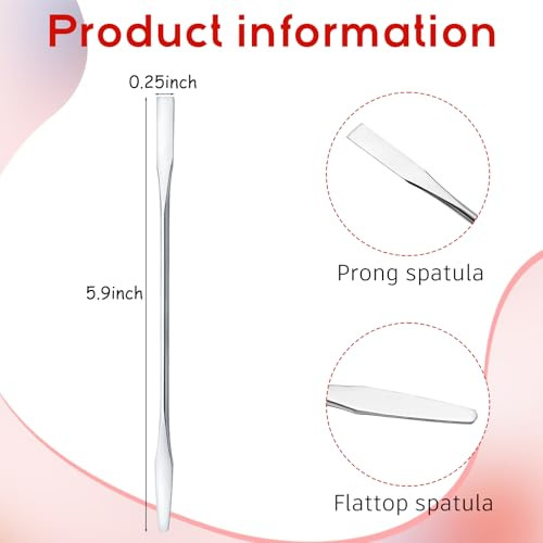 Shappy 10 Pcs Stainless Steel Makeup Spatula Set Double Ended Cosmetic Mixing Tool for Cream Foundation Lip Gloss Nail A