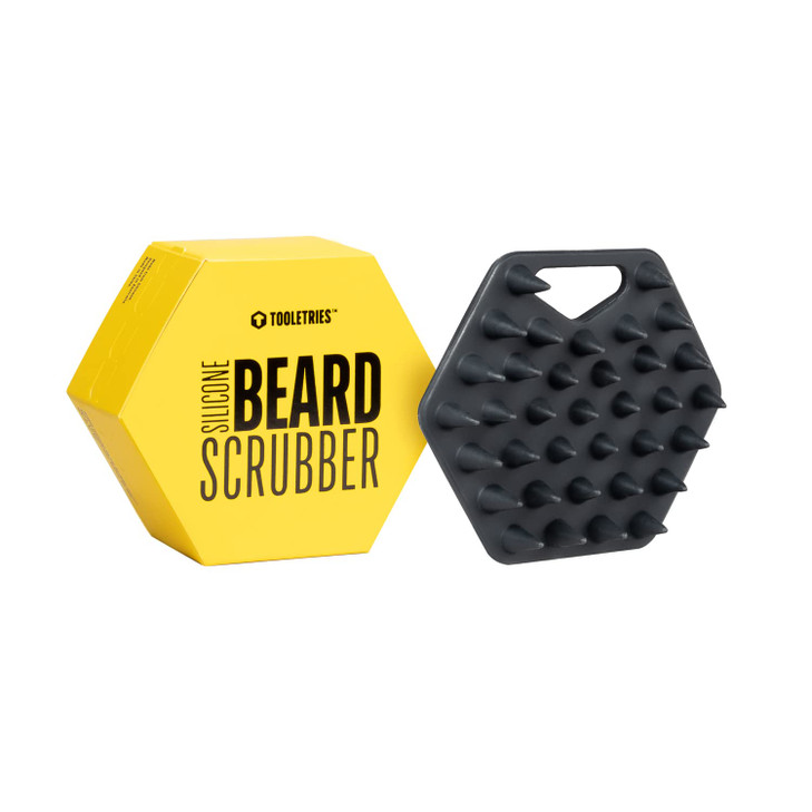 TOOLETRIES Beard Scrubber Silicone Beard Brush Exfoliator for Men Deep Cleans Unclogs Pores Ergonomic Handle Design Remo