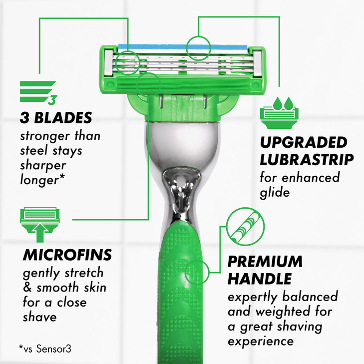 Gillette Mach3 Sensitive Razors for Men 1 Handle 5 Blade Refills Designed for Sensitive Skin